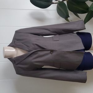 Anne Taylor Petite Women's Business Suit Blazer 1 Button Front Nice Gray Size 4P